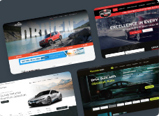 A grid of four website homepage examples